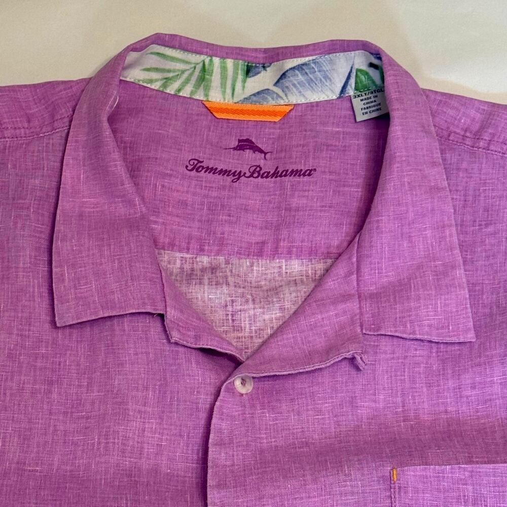 Tommy Bahama Size 3XL 100% Linen in Lavender. Excellent Condition
